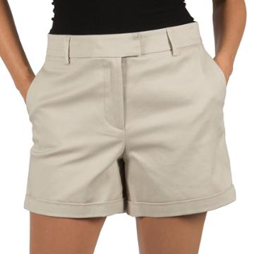 Women's Harve Bernard Cuffed Twill Shorts, Size: 14, Lt Beige