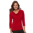 Women's Dana Buchman 3/4-sleeve Cowlneck Top, Size: Xl, Med Red