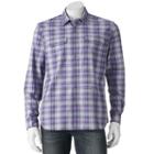 Men's Apt. 9&reg; Modern-fit Plaid Roll-tab Button-down Shirt, Size: Xl, Purple