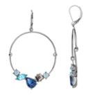 Simply Vera Vera Wang Blue Simulated Crystal Hoop Drop Earrings, Women's