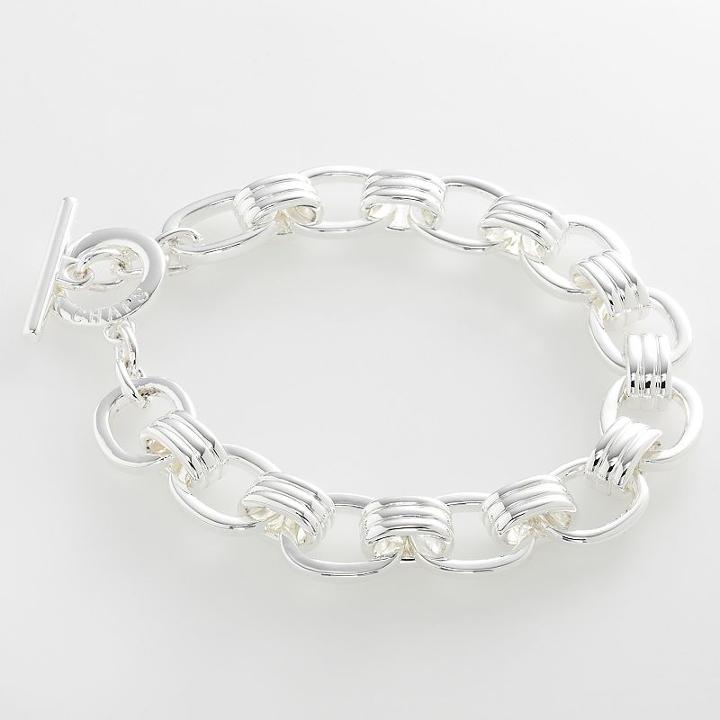 Chaps Silver-tone Bracelet, Women's, Grey