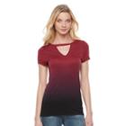 Women's Rock & Republic&reg; Dip-dye Cutout Tee, Size: Xs, Red