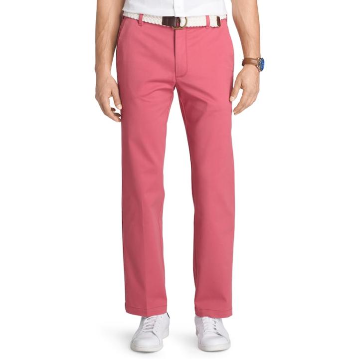 Men's Izod Straight-fit Performance Plus Flat-front Chino Pants, Size: 30x30, Red Other