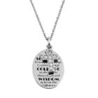 Charmed By Diamonds 1/10 Carat T.w. Diamond Sterling Silver Serenity Prayer Disc Pendant Necklace, Women's, Size: 18, White