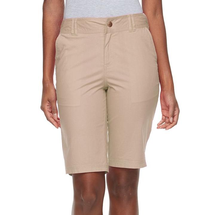 Women's Caribbean Joe Twill Skimmer Capris, Size: 10, Dark Beige