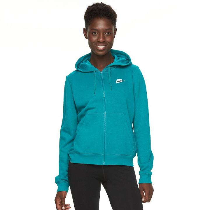 Women's Nike Full-zip Fleece Hoodie, Size: Xs, Green Oth