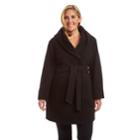 Plus Size Excelled Hooded Wrap Jacket, Women's, Size: 3xl, Black