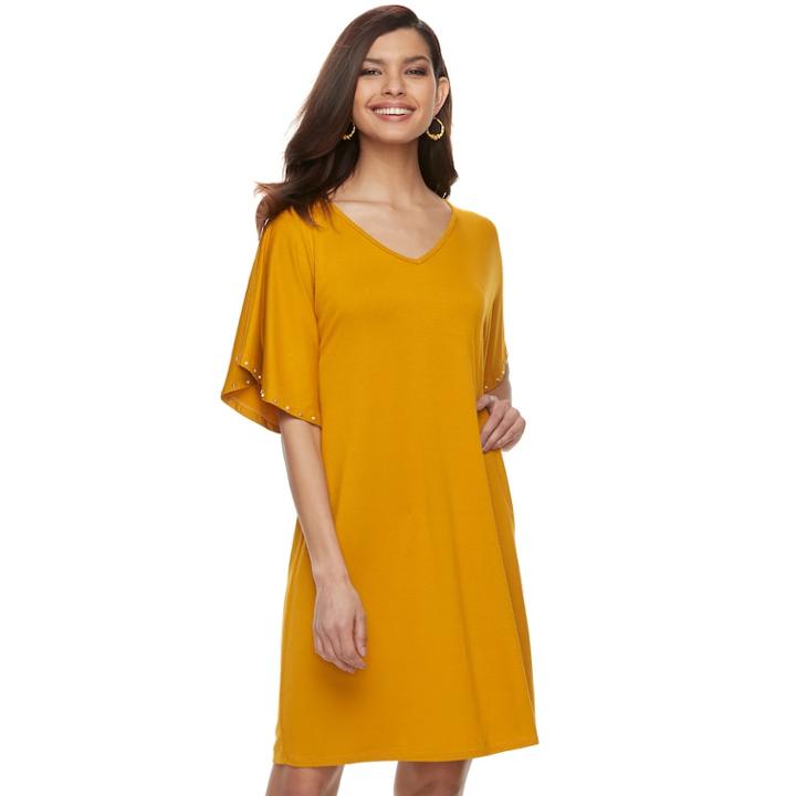Women's Apt. 9&reg; Flutter Shift Dress, Size: Xl, Drk Orange