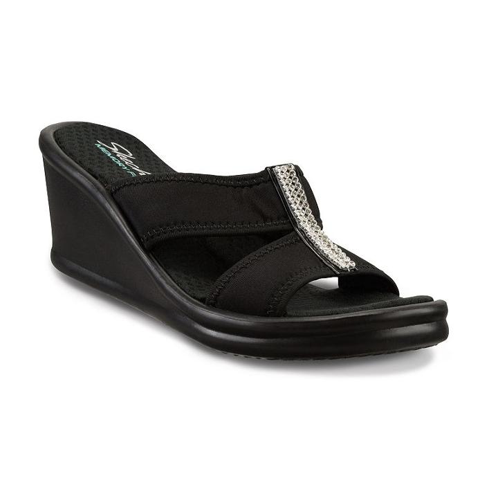Skechers Rumblers Risk Taker Women's Wedge Sandals, Size: 11, Grey (charcoal)