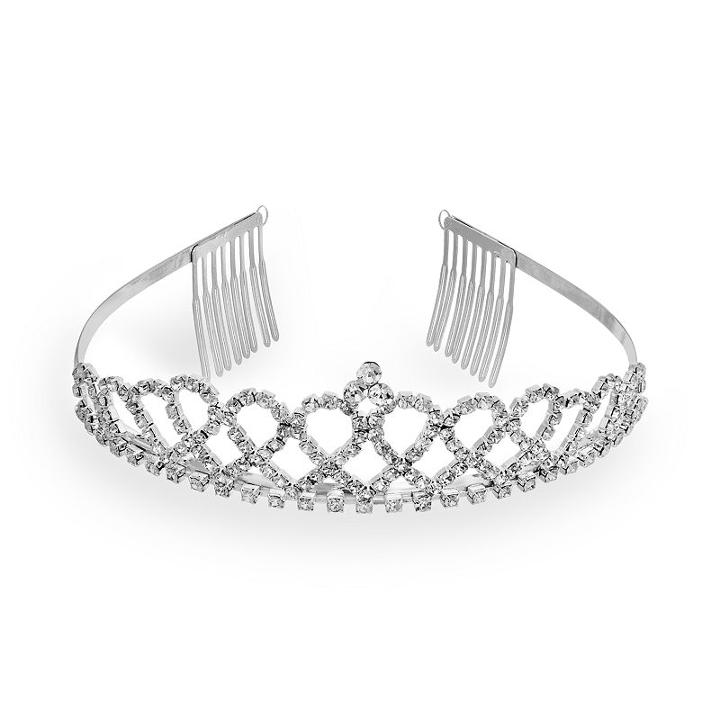 Crystal Allure Tiara Headband, Women's, White