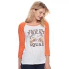 Juniors' Peanuts Trick Or Treat Squad Raglan Graphic Tee, Teens, Size: Small, White Oth