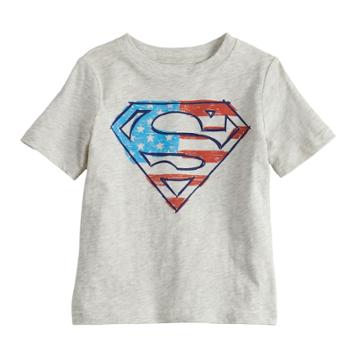 Baby Boy Jumping Beans&reg; Dc Comics Superman Flag Logo Graphic Tee, Size: 24 Months, Beige