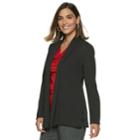 Petite Dana Buchman Travelers Long Jacket, Women's, Size: L Petite, Black