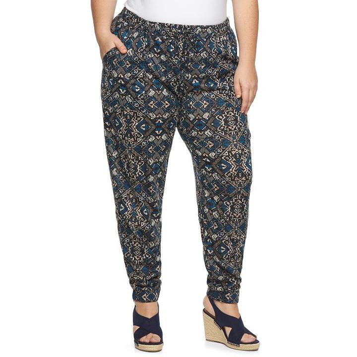 Plus Size French Laundry Printed Soft Pants, Women's, Size: 2xl, Oxford