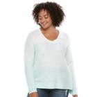 Juniors' Plus Size So&reg; Raglan V-neck Sweater, Teens, Size: 1xl, Lt Green