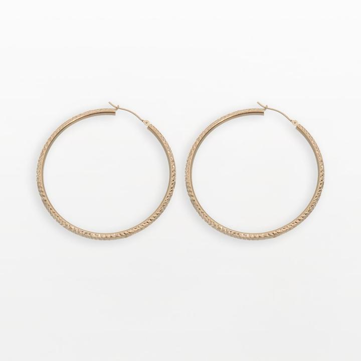 New York Gold Designs 14k Gold Box Hoop Earrings, Women's, Yellow