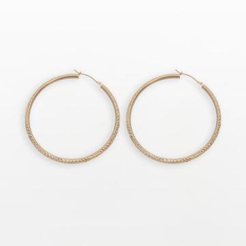 New York Gold Designs 14k Gold Box Hoop Earrings, Women's, Yellow