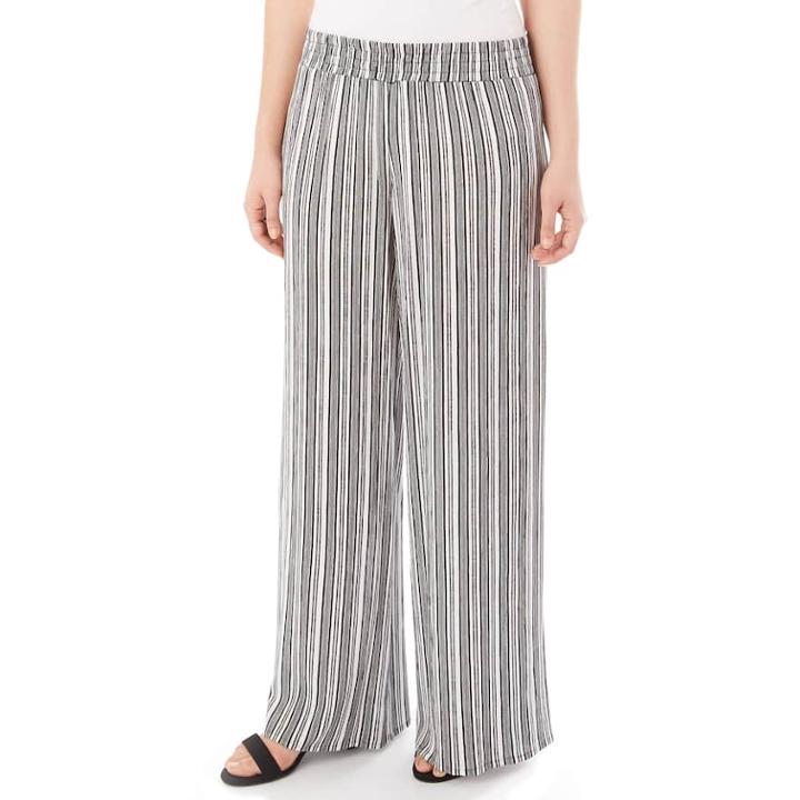 Women's Apt. 9&reg; Print Palazzo Pant, Size: Xl, Black White Stripe
