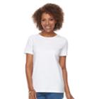 Women's Croft & Barrow&reg; Essential Crewneck Tee, Size: Xs, White