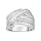14k White Gold 1/2 Carat T.w. Diamond Crisscross Ring, Women's, Size: 7
