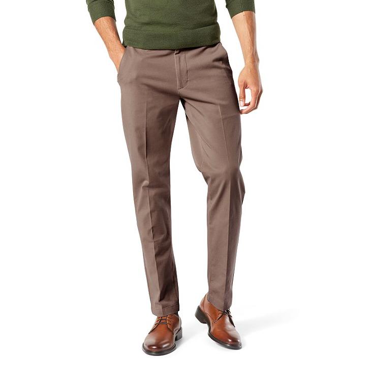 Men's Dockers&reg; Smart 360 Flex Slim Tapered Fit Workday Khaki Pants, Size: 34x32, Med Brown