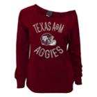 Juniors' Texas A & M Aggies Flashdance Slouch Crewneck, Teens, Size: Small, Dark Red