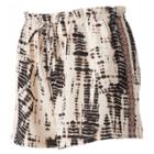 Juniors' About A Girl Tie-dye Embroidered Side Shorts, Size: Small, Black