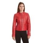 Women's Excelled Leather Motorcycle Jacket, Size: Large, Red