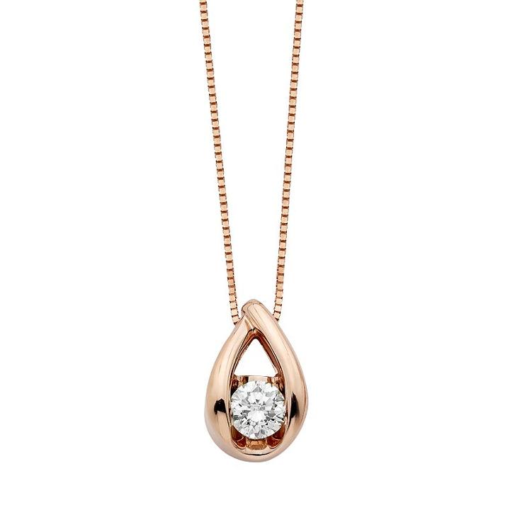 Sirena Collection 14k Gold 1/10 Carat T.w. Diamond Teardrop Pendant, Women's, Size: 18, White