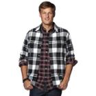 Big & Tall Chaps Classic-fit Plaid Microfleece Shirt Jacket, Men's, Size: Xl Tall, White