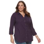 Plus Size Sonoma Goods For Life&trade; Utility Tunic, Women's, Size: 2xl, Drk Purple