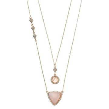 Loli Bijoux Breast Cancer Awareness Pink Geometric Necklace Set, Women's