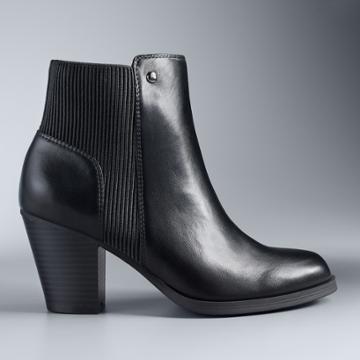 Simply Vera Vera Wang Chickadee Women's High Heel Ankle Boots, Size: 6, Black