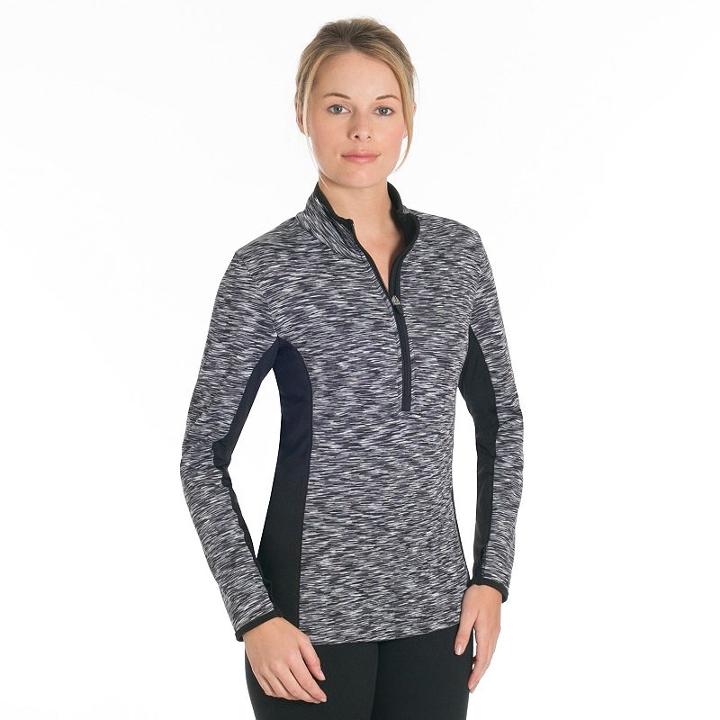 Women's Snow Angel Ultima Fleece-lined Quarter-zip Base Layer Top, Size: Xlrg Av/rg, Grey (charcoal)