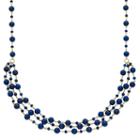 14k Gold Lapis Lazuli Beaded Swag Necklace, Women's, Size: 19, Blue