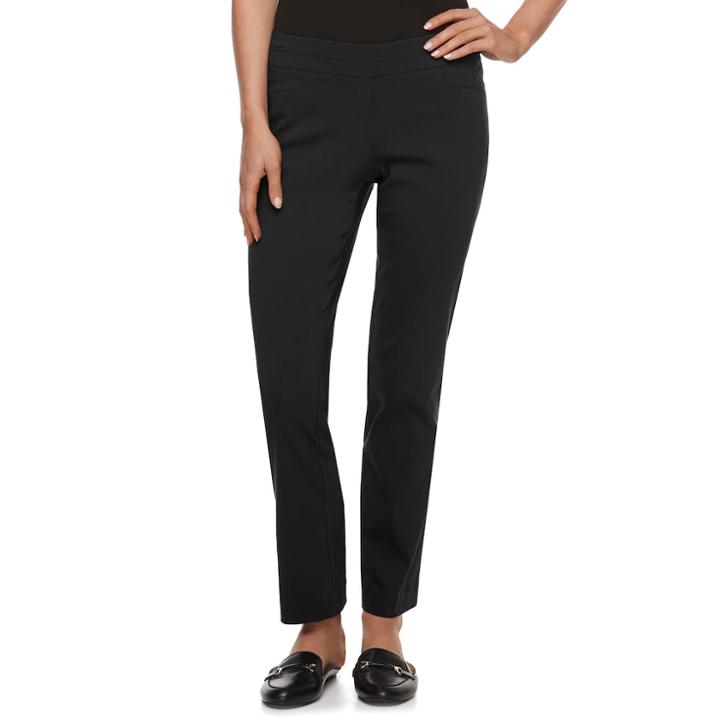Petite Apt. 9&reg; Pull-on Straight-leg Dress Pants, Women's, Size: 16 Petite, Black