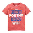 Boys 4-8 Oshkosh B'gosh&reg; Just Here For The Free Wi-fi Graphic Tee, Size: 7, Light Grey