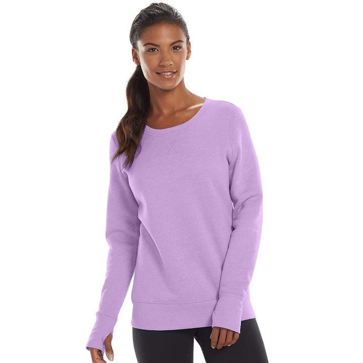 Women's Tek Gear&reg; Fleece Crewneck Sweatshirt, Size: Medium, Lt Purple