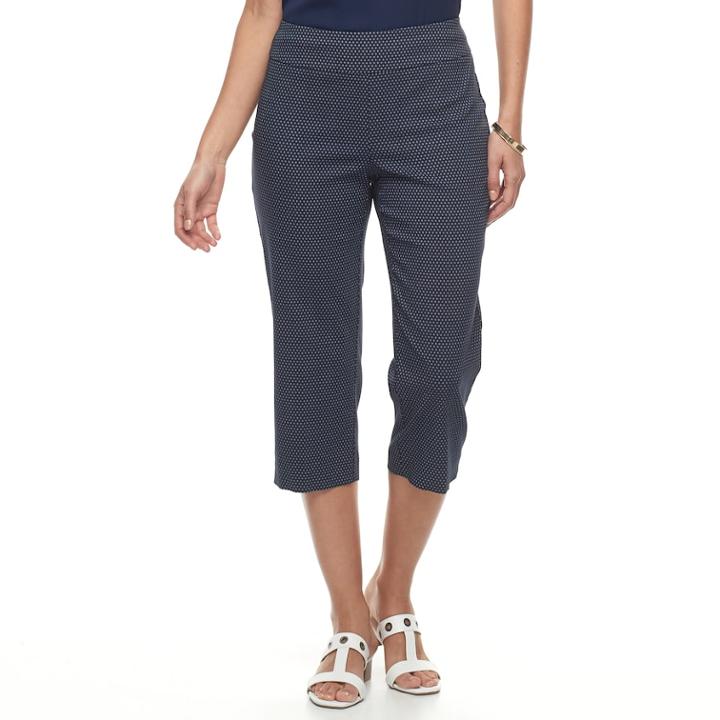 Women's Dana Buchman Millennium 21-in. Pull-on Capris, Size: Large, Dark Blue