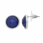 Blue Nickel Free Round Stud Earrings, Women's