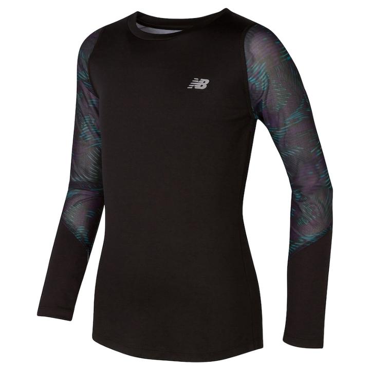 Girls 7-16 New Balance Long Sleeve Performance Top, Size: 7-8, Black