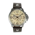 Peugeot Men's Automatic Leather Skeleton Watch - Mk912tbr, Brown