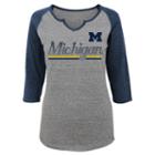 Women's Michigan Wolverines Over The Line Tee, Size: Large, Dark Grey