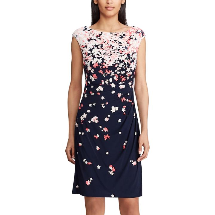 Petite Chaps Floral Sheath Dress, Women's, Size: L Petite, Blue (navy)