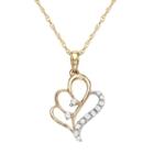 10k Gold 1/10 Carat T.w. Diamond Heart Pendant, Women's, Size: 18, White