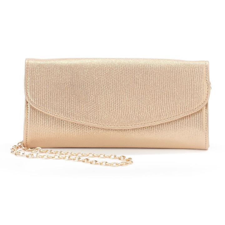 Lenore By La Regale Sparkle Lizard Roll Clutch, Women's, Gold