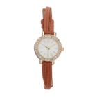 Women's Crystal Split Band Watch, Brown