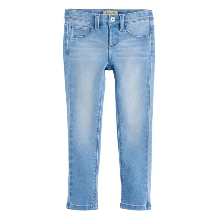 Girls 4-7 Squeeze Light Wash Skinny Jeggings, Size: 4, Blue Other