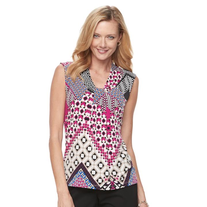 Women's Dana Buchman Knot-front Top, Size: Xl, Med Purple