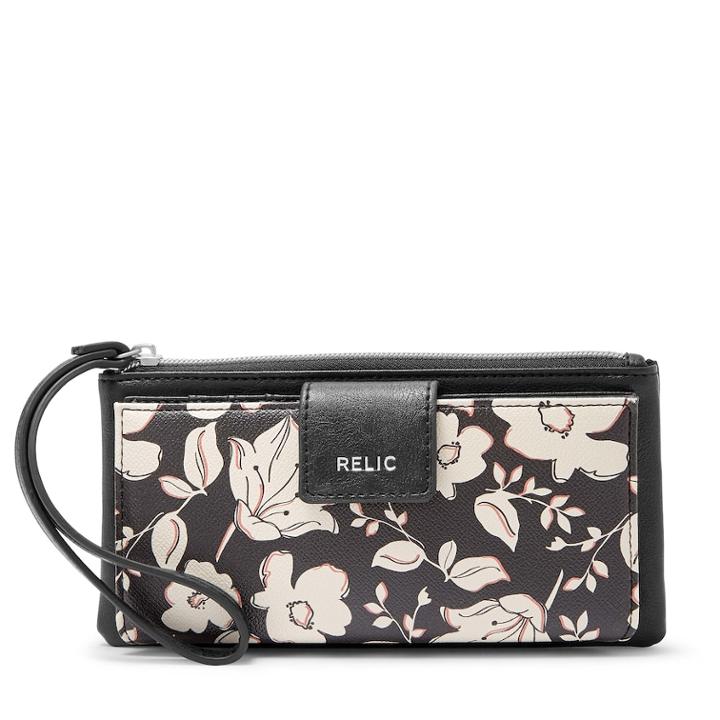 Relic Cameron Checkbook Wristlet, Women's, Black White Floral